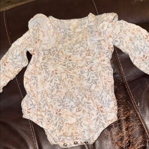 Floral Long Sleeve Baby Onesie